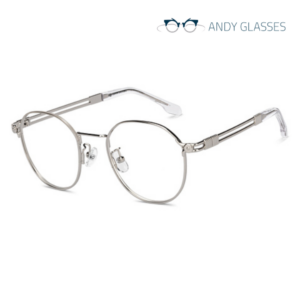 John Jacobs Silver Full Rim Round Glasses